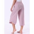 thumbnail image 4 of DARING DIVA Women's Capri Lounge Yoga Cropped Summer Casual Wide Leg Pants XS Pink, 4 of 7