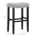 thumbnail image 6 of Westin Outdoor Yazan 29" Upholstered Bar Stool with Nail Head Trim, Black/Gray, 6 of 6