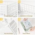 thumbnail image 3 of SAYEEC 2 Pack Mini Foldable Plastic Baskets for Organizing Collapsible Crate with Handle Stackable Storage Bin Small Storage Container Box Caddy Desk Drawer Organizer for Home Office Classroom (White), 3 of 7