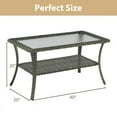 thumbnail image 5 of PARKWELL Easy to Assemble Steel and Wicker Coffee Table with All Necessary Hardware, Gray, 5 of 6