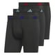 thumbnail image 1 of Calzoncillo bóxer adidas para hombre, paquete de 3 unidades, microfibra, negro/azul/rojo, 1 of 7