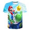 thumbnail image 4 of Camisetas de verano para niñas con dibujos animados de Marios, camisetas con estampado de anime Super Mario para niños, camisetas de manga corta de verano para niños, 4 of 5