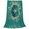 thumbnail image 2 of Honeii Around The Planet Print Fleece Blanket - Throw Blanket for Bed, Sofa, Couch, Camping, and Travel , Microplush Ultra Soft Warm Blanket-60"x50", 2 of 7