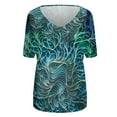 thumbnail image 2 of Patlollav Womens Tops Plus Size Ladies Short Sleeve Print V-Neck Tops Tee T-Shirt Blouse, 2 of 6