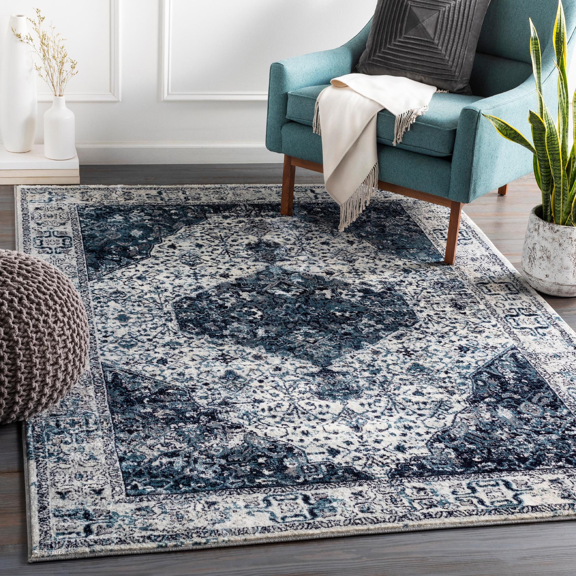 Mark&Day Area Rugs, 9x12 Armweide Traditional Navy Area Rug (8'10" x 12