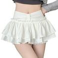 thumbnail image 6 of WRKEKC Mini Skirts for Women, Summer Skirts for Women, Women's Summer Casual Solid Color Tiered Elastic High Waist Pleated Cake Skirt, 6 of 8