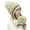 Beige, variant on WREESH Women's Pop-Top Winter Gloves and Printing Warmth Fleece Hats Set 2 Piece Beanie Gloves Set With Beanie Beige