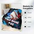 thumbnail image 2 of Personalized Baseball Blanket Gifts - Soft Cozy Sports Throw Blankets for Boys Kids - Custom Baseball Theme Gifts for Baseball Player Team - 30x40 Inches Small Blanket for Chair Couch, 2 of 6