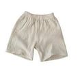 thumbnail image 3 of Spazoro Kids Girls Casual Shorts, Summer Elastic Waist Solid Color Homewear Comfortable Fit Pants for Child Girls Boys White Size 3-4T, 3 of 3