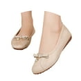 thumbnail image 3 of Xiaoxatg Stylish Women's Casual Shoes With Elegant Bow Design Ideal For Everyday Wear Comfortably Pairing With Jeans In All Seasons 8.5 Beige, 3 of 9