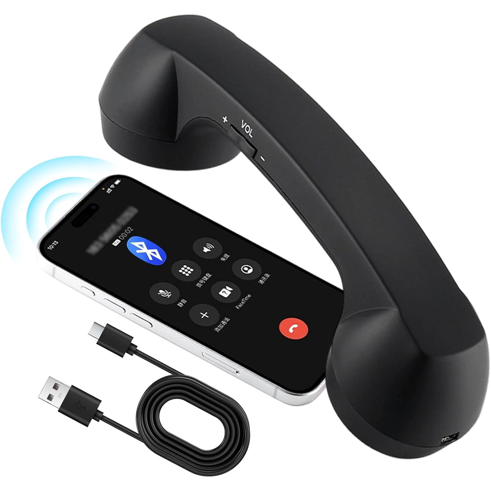 Retro Phone Handset, New Bluetooth Retro Phone, Vintage Telephone with USB-C or AUX 3.5mm Plug or BT