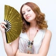 thumbnail image 6 of Large Holographic Folding Hand Fan, Folding Hand Wave Fan, Clap Fans For Line Dancing, Foldable Craft Holding Laser Colors Hand Fan, For Line Dancing,Party, Dance Enthusiasts Gift, 6 of 6