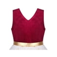 thumbnail image 5 of Girls Dress Red Vintage V-neck Hollow Back Gold Star Bow Tie Tulle 6 Years, 5 of 9