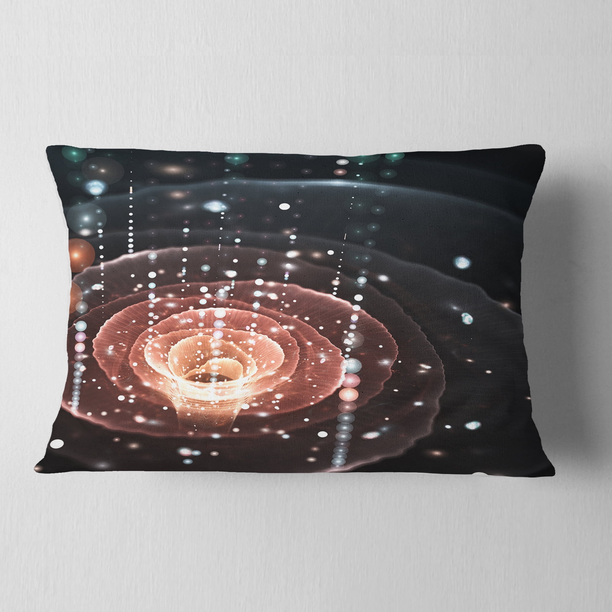 Designart Flowers with Rain Droplets - Floral Throw Pillow - 12x20