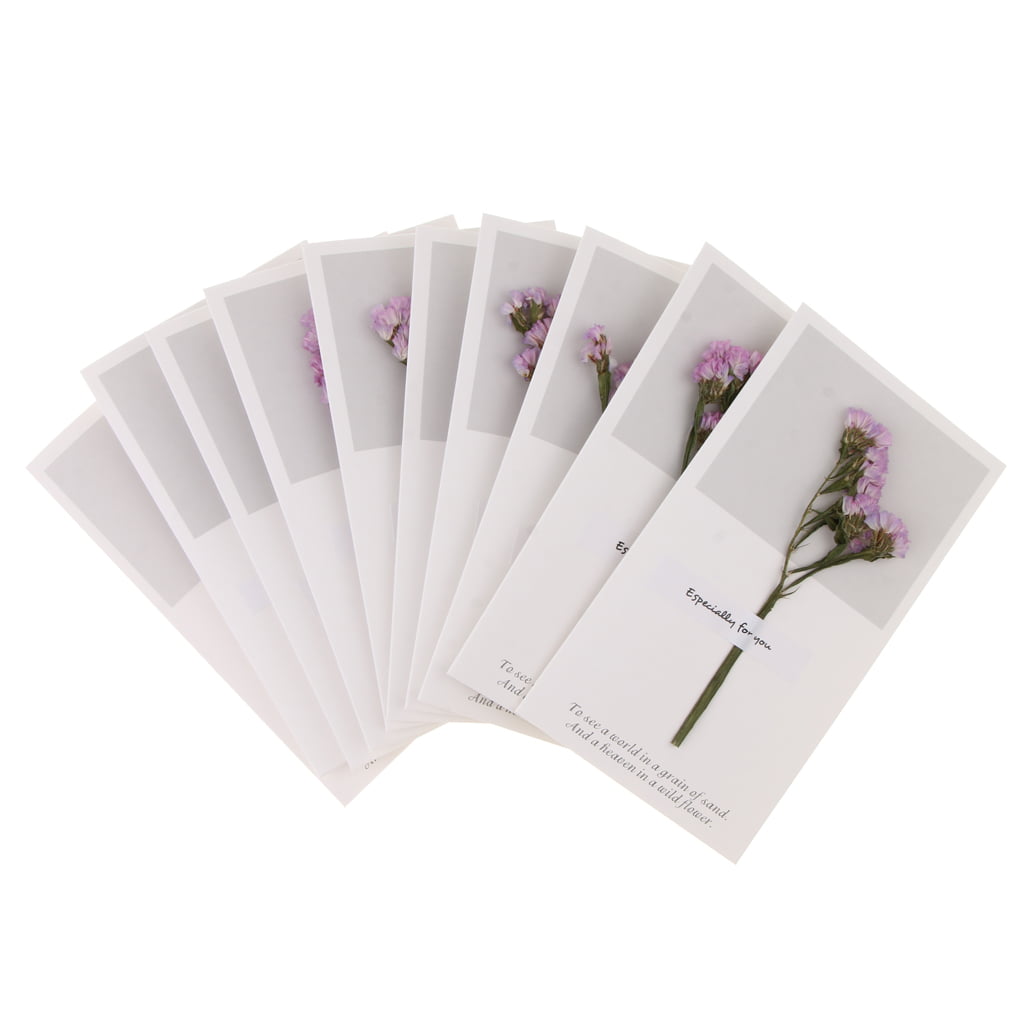 10pcs Creative Dried Flower Greeting Cards Xmas Thanksgiving Day Mothers Day 