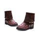 thumbnail image 3 of NECHOLOGY Botas Mujer Adulto Femenino Zapatos Botines de mujer Botines de mujer Moda Retro Borla Botas de estilo nacional Comercio exterior comodidad Punta redonda Tacón cuadrado (Brown, 7), 3 of 5