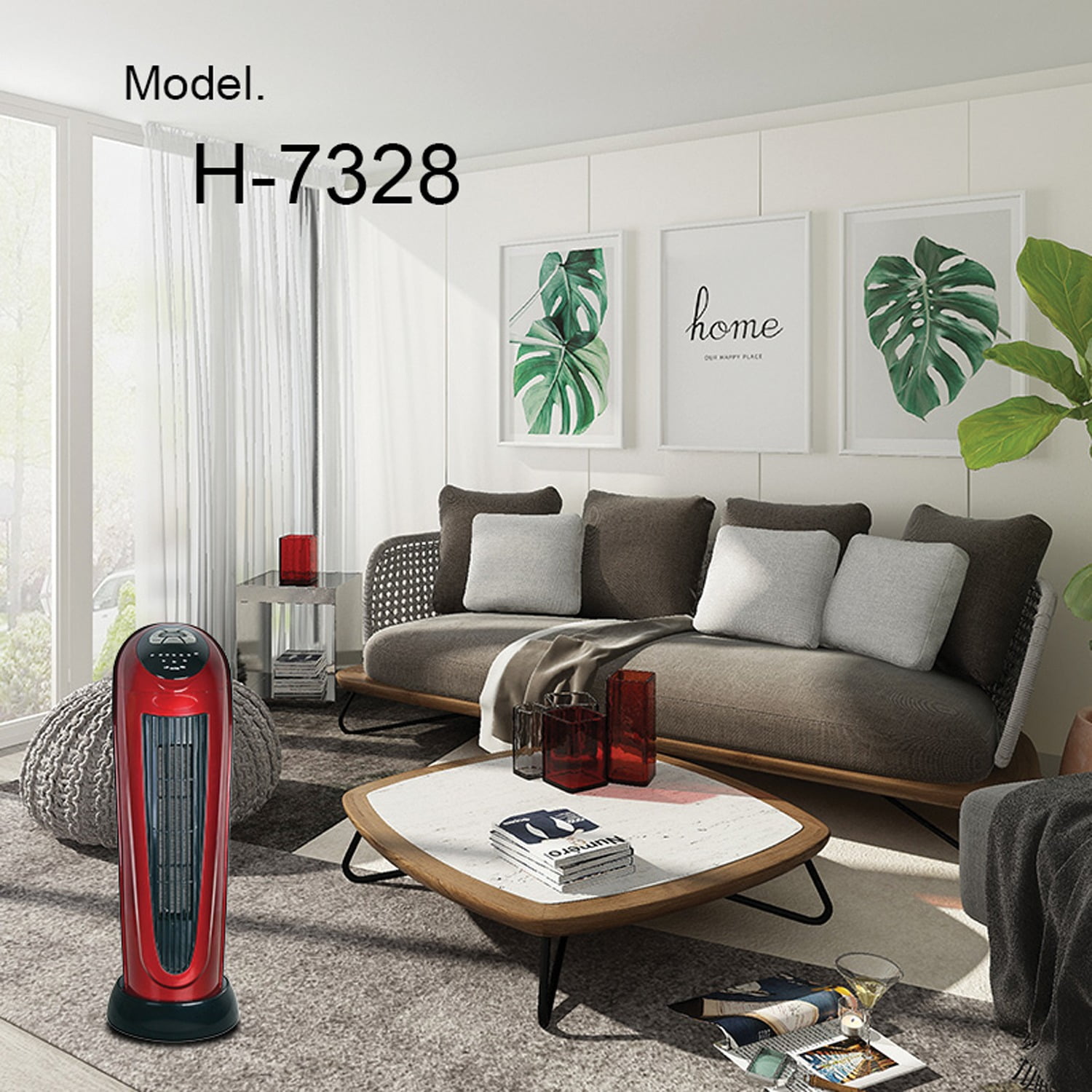 Optimus H-7328 Portable Electric 22 Inch Oscillating Tower Ceramic Space  Heater - Walmart.com