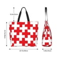 thumbnail image 5 of Honeii Red Cross 1 Print Tote Bag for Women, Foldable Tote Bag Large Shoulder Bag Top Handle Handbag for Travel, Work, 5 of 8