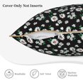 thumbnail image 3 of KLL Daisies Flowers Decorative Throw Pillow Covers Velvet Soft for Couch Sofa Bedroom Living Room Outdoor (No pillow core)- 18"x18", 3 of 5