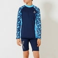 thumbnail image 4 of YONGHS Kids Boys 2 Piece Long Sleeve Swimsuit UPF 50+ Sun Protection Bathing Suit Swimwear Type B 9-10, 4 of 5