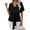 Black, variant on Women Summer V Neck Shirt Short Sleeve Tie Casual T Shirt Top