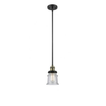 Innovations Lighting  Franklin Restoration Canton - 1 Light 5" Stem Hung Mini Pendant Black Antique Brass/Seedy