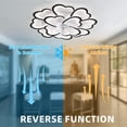 thumbnail image 2 of 35inch Flower Design Ceiling Fan with Light and Remote, Modern Low Profile Flush Mount, 6-Speed Reversible Blades, Timer Ceiling Fans Dimmable Light for Bedrooms Dining Room (12Flower-black), 2 of 8