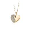 thumbnail image 3 of Collar con colgante de corazón de circonita con microincrustaciones y superficie fotosensible de alta calidad con diseño de estilo nicho de estilo europeo y americano - Dorado Tp-02962-01, 3 of 3