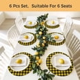 thumbnail image 5 of Black Yellow Plaid Round 13 Inch Placemats Set of 6, Retro Country Buffalo Check Gingham HeatResistant Non Slip Place Mats for Dining Table, Wipeable Braided Kitchen Table Mats for Housewarming, 5 of 9