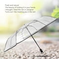 thumbnail image 3 of Veeki Clear Automatic Foldable Umbrella, Black Edging Transparent Auto Open Close Umbrella Portable 8 Ribs 3 Folding Windproof and Rainproof Umbrella for Outdoor-51502, 3 of 5