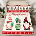 thumbnail image 2 of Manfei Cartoon Xmas Gnome Twin Sheet Sets,Merry Christmas Twin Fitted Sheet,Wild Deer Skull Flat Sheet For Girl Boys,Ultra Soft Home Decor,3-Piece, 2 of 7