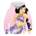 thumbnail image 1 of Sudaderas con capucha de princesa Jasmine para primavera y otoño, sudaderas de manga larga con dibujos animados para niñas, ropa informal de princesa de Disney, Tops con capucha, ropa 13T Gao Jinjia LED, 1 of 2