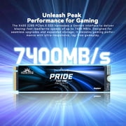 KingSpec ONEBOOM 512GB X400 NVMe PCle Gen4, M.2 2280 Internal Gaming SSD Solid State Drive -Up to 7400 MB/s -Compatible with PS5, PCs, Laptops