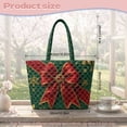 thumbnail image 7 of HUIACONG Bow Snowflake Christmas Quilted Shoulder Tote Bag for Women Large Capacity Featherlight Handbag for Holiday Shopping, Travel and Daily Use with Spacious Interior, 7 of 7