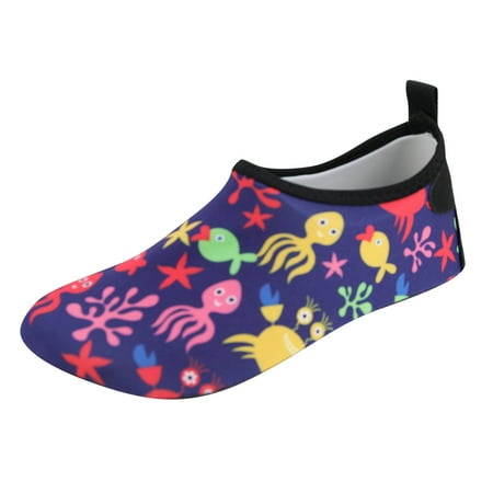 

Zhuashum Girls Shoes Children Thin And Breathable Swimming Shoes Water Park Cartoon Rubber Soled Beach Socks Shoes Skin Diving Shoes Dark Blue First Walkers 12-18 Months
