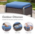 thumbnail image 4 of POCASSY Wicker Outdoor Ottomans Set of 2, Brown All Weather Woven Wicker Patio Ottoman Footstool for Porch Deck Backyard, Blue, 4 of 7