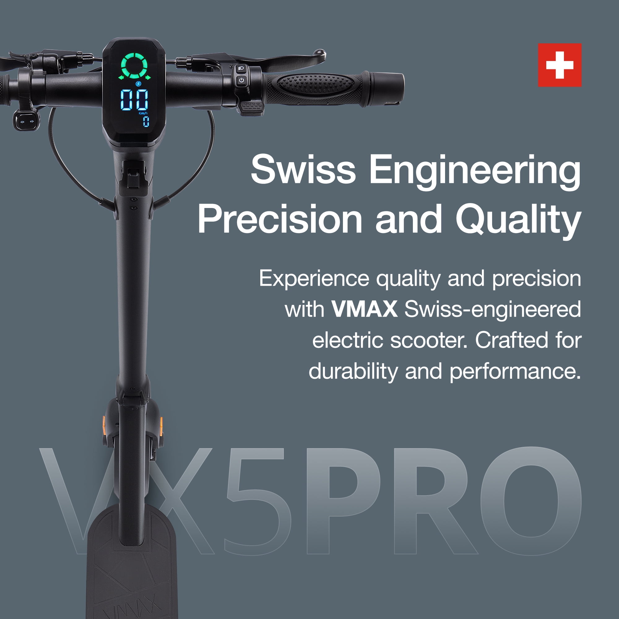 VMAX VX5 Pro GT Swiss Engineered Electric Scooter, 840W, 22-Mile Range, IPX6 Water Resistant