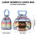 thumbnail image 5 of Boho Bohemia Geometric Line Art Drawstring Lunch Bag Women - Drawstring Lunch Bag Insulated for Work Office - Stain-Resistant Large Lunchbags for Women with Multi-Pockets, 5 of 6