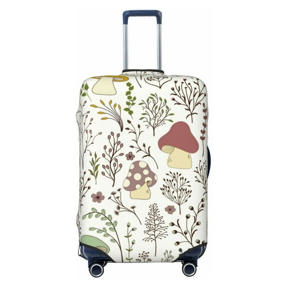 Picia Colorful Mushrooms and Plants Luggage Protector Cover Thicken Suitcase Protector Cover Fit 18-32 Inch Luggage-Small