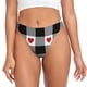 thumbnail image 1 of Balery Heart Black Buffalo Plaid Gingham Tangas de Algodón para Mujer con Estampado – Ropa Interior Sexy, Transpirable, G-string-XX-Large, 1 of 6
