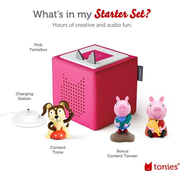 Tonies Toniebox Playtime Puppy Starter Set with Foldable Headphones - Red