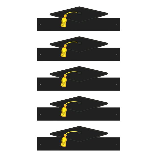 CSChome Paper Hats 5 Pcs Doctor Hats Unisex 3D Disposable Adjustable Size Graduation Party Photo Prop Graduation Ceremony Bachelor Headband