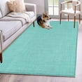 thumbnail image 2 of Hallway Runner Rugs 2.7x5 Ft, Turquoise Burlap Texture Non Slip Area Rugs for Kitchen Bedroom Entryway, Farmhouse Vintage Aqua Washable Carpet Runner Rug Floor Mats for Bedroom Home Decor, 2 of 9