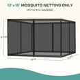 thumbnail image 5 of Aoodor Universal 12 x 16 ft. Gazebo Replacement Mosquito Netting Screen 4-Panel Sidewalls with Double Zipper for Patio Backyard Deck and Lawns (Only Netting), 5 of 9