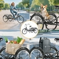 thumbnail image 6 of Adult Tricycle 7 Speed, 24 Inch 3 Wheel Bikes Extended Rear wheelbase Tricycle Wheel Bike w/Rear Basket for Women/Children Seniors Maximum Load 550lbs, 6 of 7