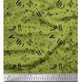 thumbnail image 1 of Soimoi Green Moss Georgette Fabric Peace On Earth Text Print Sewing Fabric Yard 42 Inch Wide, 1 of 3