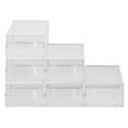thumbnail image 2 of Ktaxon 6 PCS DIY Multipurpose Shoe Storage Boxes and Bins Container Toy Boxes Organizer White with Clear Lid for Closet Entryway Kitchen Home, Foldable Stackable, Soft Plastic, 2 of 10