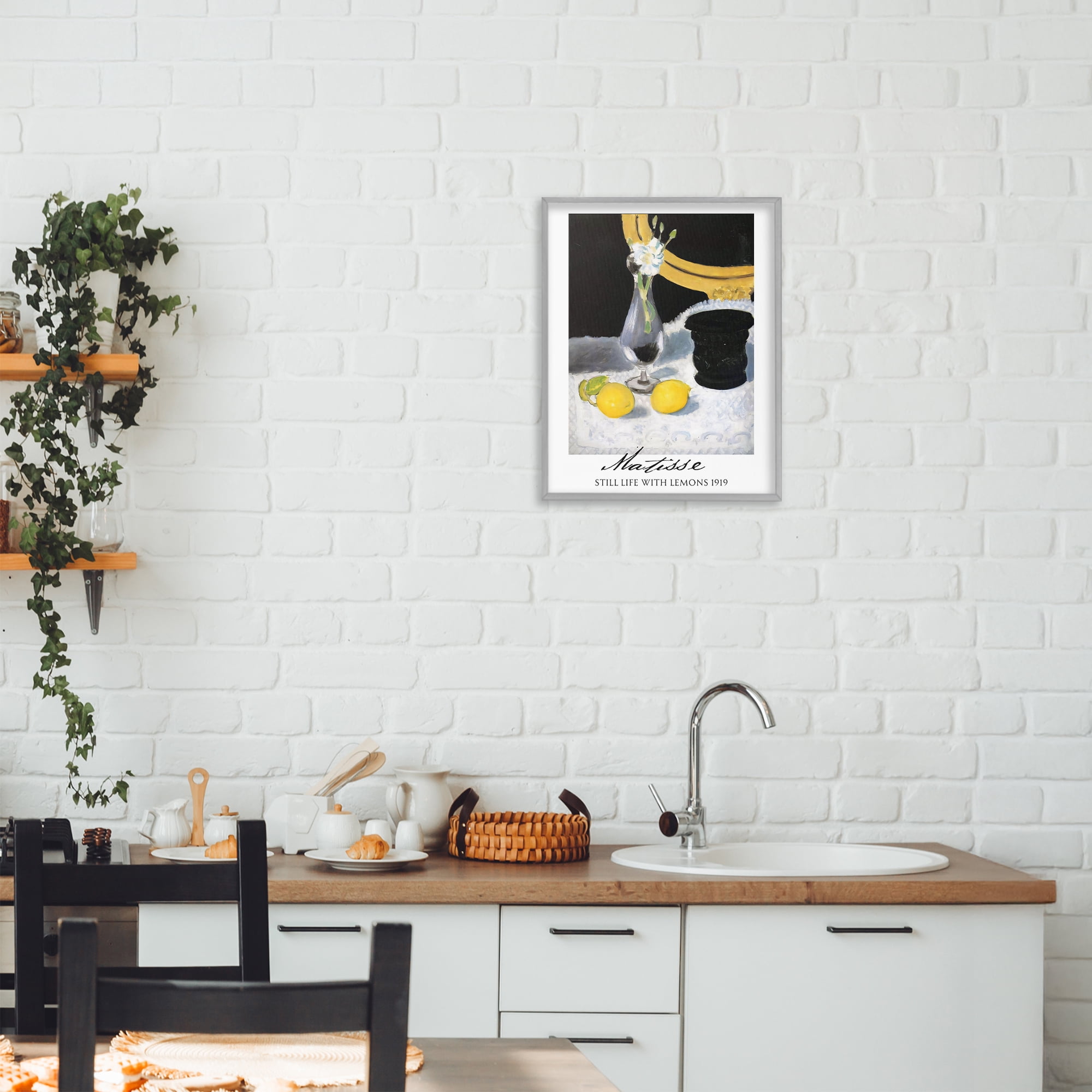 Stupell Industries Matisse Still Life Lemons Gray Framed Giclee Art, design by Vintage Hustle