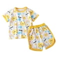 thumbnail image 4 of Yammkia Toddler Outfits For Girls Baby Girl Outfit Toddler T Shirt Shorts 2pcs Set Matching Suit Boy Summer Clothes for 12-18 Months,Yellow, 4 of 4