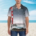 thumbnail image 4 of Balery 3d Lighthouse in the Surf Print Men's Hawaiian Shirts Short Sleeve Beach Shirt Relaxed Fit Vacation Button Down Shirts-XX-Large, 4 of 9